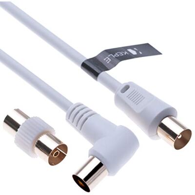 Keple Câble d'antenne récepteur satellite pour enregistreur de télévision par câble récepteur parabolique pour distributeur satellite barre de son TV, HDTV, DVB-T, DVB-C, DVB-S, FM, DAB, coaxial 0,5 m - Publicité Keple Câble d'antenne récepteur satellite pour enregistreur de télévision par câble récepteur parabolique pour distributeur satellite barre de son TV, HDTV, DVB-T, DVB-C, DVB-S, FM, DAB, coaxial 0,5 m - Publicité