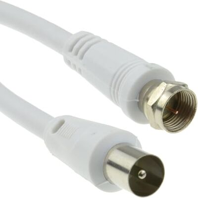 kenable Câble Coaxial Satellite vers Antenne TV Fiche F vers RF RG59 75 Ohm 3m Blanc - Publicité kenable Câble Coaxial Satellite vers Antenne TV Fiche F vers RF RG59 75 Ohm 3m Blanc - Publicité