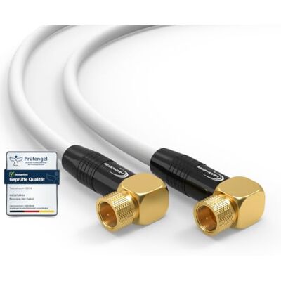 RedStar24 Câble SAT Premium 1m Câble Coaxial Connecteur F coudé 90° Classe A+ Câble Antenne Fiche F pour TV, Routeur & Modem Internet Supporte HD, 4K UHD,8K, DVB-S/S2 Câble Satellite Blanc - Publicité RedStar24 Câble SAT Premium 1m Câble Coaxial Connecteur F coudé 90° Classe A+ Câble Antenne Fiche F pour TV, Routeur & Modem Internet Supporte HD, 4K UHD,8K, DVB-S/S2 Câble Satellite Blanc - Publicité