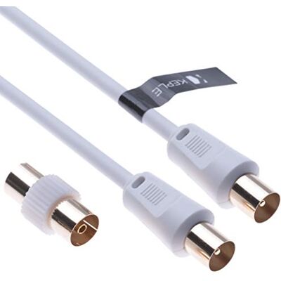 Keple Câble d'antenne récepteur satellite pour enregistreur de télévision par câble récepteur parabolique pour distributeur satellite barre de son TV, HDTV, radio, DVB-T, DVB-C, DVB-S, FM, DAB coaxial 2m - Publicité Keple Câble d'antenne récepteur satellite pour enregistreur de télévision par câble récepteur parabolique pour distributeur satellite barre de son TV, HDTV, radio, DVB-T, DVB-C, DVB-S, FM, DAB coaxial 2m - Publicité