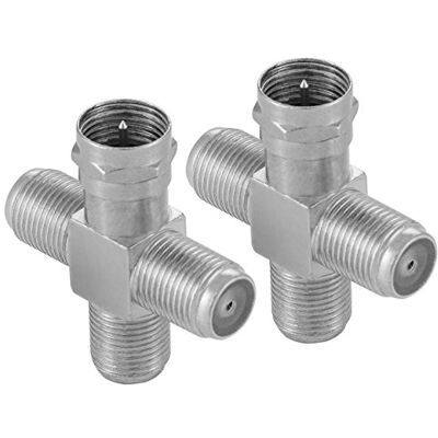 POPPSTAR 2x adaptateur répartiteur croisé(3x prise F vers 1x fiche F) séparateur d'antenne pour câble coaxial, câble d'antenne satellite et TV, argent - Publicité POPPSTAR 2x adaptateur répartiteur croisé(3x prise F vers 1x fiche F) séparateur d'antenne pour câble coaxial, câble d'antenne satellite et TV, argent - Publicité