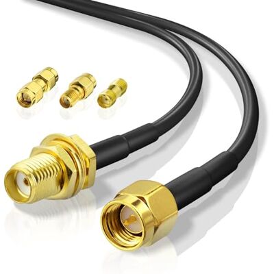 Superbat Câble Antenne SMA 2M Rallonge Mâle vers Femelle RG174 50Ohm avec Kit Adaptateur 3 Pièces pour Antennes 4G LTE, WLAN, Routeur, Appareils SDR, Radioamateur, ADS-B - Publicité Superbat Câble Antenne SMA 2M Rallonge Mâle vers Femelle RG174 50Ohm avec Kit Adaptateur 3 Pièces pour Antennes 4G LTE, WLAN, Routeur, Appareils SDR, Radioamateur, ADS-B - Publicité