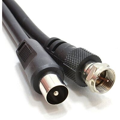 kenable Câble Coaxial Satellite vers Antenne TV Fiche F vers RF RG59 75 Ohm 20m Noir - Publicité kenable Câble Coaxial Satellite vers Antenne TV Fiche F vers RF RG59 75 Ohm 20m Noir - Publicité