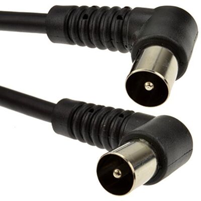 kenable Câble Coaxial TV Antenne Fiche Mâle Coudée 75 Ohm pour TNT Freeview 4m Noir - Publicité kenable Câble Coaxial TV Antenne Fiche Mâle Coudée 75 Ohm pour TNT Freeview 4m Noir - Publicité