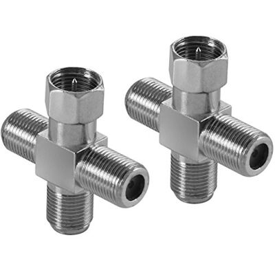 POPPSTAR 2x adaptateur répartiteur croisé(3x prise F-Femelle vers 1x fiche F-Mâle (avec écrou 6 pans)) séparateur d'antenne pour câble coaxial, câble d'antenne satellite et TV, argent - Publicité POPPSTAR 2x adaptateur répartiteur croisé(3x prise F-Femelle vers 1x fiche F-Mâle (avec écrou 6 pans)) séparateur d'antenne pour câble coaxial, câble d'antenne satellite et TV, argent - Publicité