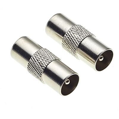 Keple Adaptateur de prise coaxiale TV vers prise coaxiale TV, lot de 2, prise d'antenne mâle - Publicité Keple Adaptateur de prise coaxiale TV vers prise coaxiale TV, lot de 2, prise d'antenne mâle - Publicité