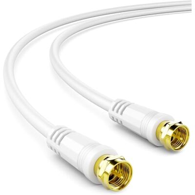 deleyCON 5m Câble Antenne TV SAT Coaxial HDTV Blindage 4-fach DVB-S DVB-S2 Radio DAB Connecteurs Métalliques Dorés Blanc - Publicité deleyCON 5m Câble Antenne TV SAT Coaxial HDTV Blindage 4-fach DVB-S DVB-S2 Radio DAB Connecteurs Métalliques Dorés Blanc - Publicité