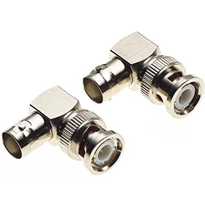 Keple Adaptateur à angle droit BNC mâle vers femelle Adaptateur coaxial mâle vers femelle de type coudé, séparateur de connecteur, pour câble coaxial, CCTV, antenne Lot de 2 - Publicité Keple Adaptateur à angle droit BNC mâle vers femelle Adaptateur coaxial mâle vers femelle de type coudé, séparateur de connecteur, pour câble coaxial, CCTV, antenne Lot de 2 - Publicité