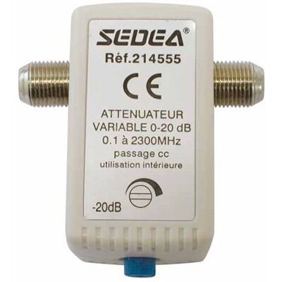 Sédéa Atténuateur Satellite Variable 0 à 20Db Frequence 0.1 à 2000MHz Passage CC - Publicité Sédéa Atténuateur Satellite Variable 0 à 20Db Frequence 0.1 à 2000MHz Passage CC - Publicité