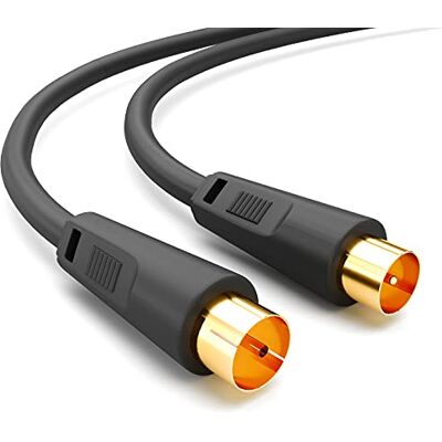 HB-DIGITAL 7,5m Câble d'antenne de IEC mâle vers IEC Femelle Câble de Connexion BZT-CE blindé 100dB 128 Tresses câble coaxial HDTV 1080p UHD 8K 4K plaqué Or DVB-T/T2 DVB-C/C2 Radio Dab Dab+ Noir - Publicité HB-DIGITAL 7,5m Câble d'antenne de IEC mâle vers IEC Femelle Câble de Connexion BZT-CE blindé 100dB 128 Tresses câble coaxial HDTV 1080p UHD 8K 4K plaqué Or DVB-T/T2 DVB-C/C2 Radio Dab Dab+ Noir - Publicité