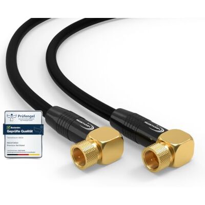 RedStar24 Câble SAT Premium 1m Câble Coaxial Connecteur F coudé 90° Classe A+ Câble Antenne Fiche F pour TV, Routeur & Modem Internet Supporte HD, 4K UHD,8K, DVB-S/S2 Câble Satellite Noir - Publicité RedStar24 Câble SAT Premium 1m Câble Coaxial Connecteur F coudé 90° Classe A+ Câble Antenne Fiche F pour TV, Routeur & Modem Internet Supporte HD, 4K UHD,8K, DVB-S/S2 Câble Satellite Noir - Publicité