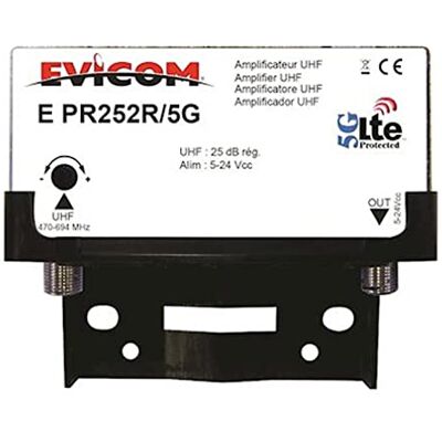 EVICOM préamplificateur uhf lte-5g 1 entrée 25 db réglable epr252r5g - Publicité EVICOM préamplificateur uhf lte-5g 1 entrée 25 db réglable epr252r5g - Publicité
