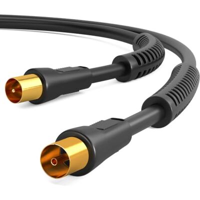 HB-DIGITAL 1m de câble d'antenne 8K UHD Câble d'antenne HDTV reliant le câble coaxial à la prise Câble coaxial plaqué or avec noyau de ferrite 2X DAB+ DVB-T/T2 DVB-C/C noir - Publicité HB-DIGITAL 1m de câble d'antenne 8K UHD Câble d'antenne HDTV reliant le câble coaxial à la prise Câble coaxial plaqué or avec noyau de ferrite 2X DAB+ DVB-T/T2 DVB-C/C noir - Publicité