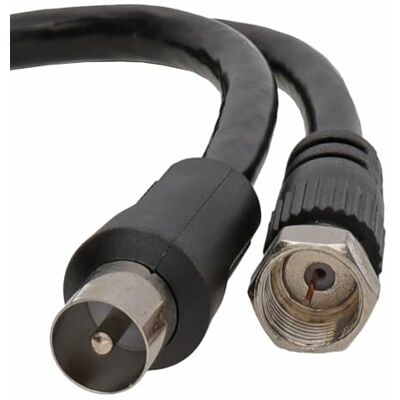 kenable Câble Coaxial Satellite vers TV Antenne Aérienne F Type vers RF RG59 75 Ohm 1m Noir - Publicité kenable Câble Coaxial Satellite vers TV Antenne Aérienne F Type vers RF RG59 75 Ohm 1m Noir - Publicité