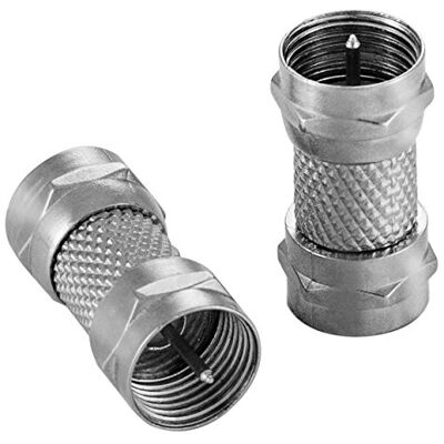 POPPSTAR 2x Adaptateur Sat Sat F-coupling (F-plug to F-plug), pour câble coaxial câble d'antenne, argent - Publicité POPPSTAR 2x Adaptateur Sat Sat F-coupling (F-plug to F-plug), pour câble coaxial câble d'antenne, argent - Publicité
