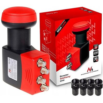 Maclean MCTV-671 Quad LNBF pour récepteur satellite analogique et numérique 0,1 dB Sky 3D Full HD Compatible avec commutateur numérique Full HDTV LNB - Publicité Maclean MCTV-671 Quad LNBF pour récepteur satellite analogique et numérique 0,1 dB Sky 3D Full HD Compatible avec commutateur numérique Full HDTV LNB - Publicité