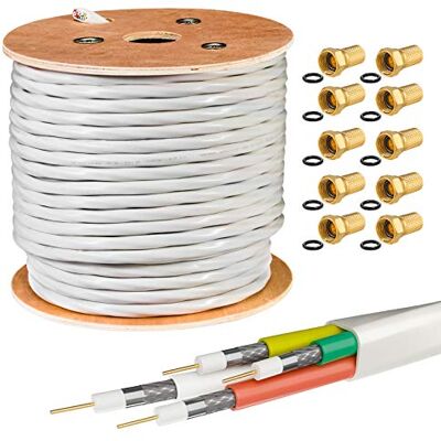 HB-DIGITAL HB DIGITAL Câble Satellite Coaxial 4 en 1 Ultra HD 4K DVB-S/S2/C/T/T2 BK + 30 Fiches F Plaquées Or Gratuits (Quattro, Quad Câble) 50 m - Publicité HB-DIGITAL HB DIGITAL Câble Satellite Coaxial 4 en 1 Ultra HD 4K DVB-S/S2/C/T/T2 BK + 30 Fiches F Plaquées Or Gratuits (Quattro, Quad Câble) 50 m - Publicité