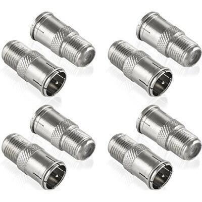 POPPSTAR 8x Adaptateur d'antenne, Quick-plug, (Connecteur rapide coaxial: prise F vers fiche F) Coupleur pour câble coaxial câble d'antenne Satellite et TV, Argent - Publicité POPPSTAR 8x Adaptateur d'antenne, Quick-plug, (Connecteur rapide coaxial: prise F vers fiche F) Coupleur pour câble coaxial câble d'antenne Satellite et TV, Argent - Publicité