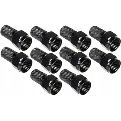 Maclean MCTV-903 Lot de 10 fiches F pour câble d'antenne satellite coaxial RG5.9 RG6 6,8 mm Noir Nickel - Publicité Maclean MCTV-903 Lot de 10 fiches F pour câble d'antenne satellite coaxial RG5.9 RG6 6,8 mm Noir Nickel - Publicité