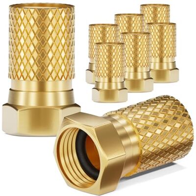 HB-DIGITAL Lot de 8 fiches F 8,2 mm avec joint en caoutchouc plaqué or pour câble d'antenne coaxial, câble satellite, câble BK massif, HQ 4K UHD - Publicité HB-DIGITAL Lot de 8 fiches F 8,2 mm avec joint en caoutchouc plaqué or pour câble d'antenne coaxial, câble satellite, câble BK massif, HQ 4K UHD - Publicité