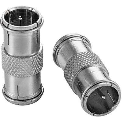 POPPSTAR 2x Adaptateur d'antenne, Quick-plug, (Connecteur coaxial rapide mâle F des deux côtés) Coupleur pour câble coaxial câble d'antenne Satellite et TV, Argent - Publicité POPPSTAR 2x Adaptateur d'antenne, Quick-plug, (Connecteur coaxial rapide mâle F des deux côtés) Coupleur pour câble coaxial câble d'antenne Satellite et TV, Argent - Publicité