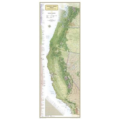 Nat Geo Maps Pacific Crest Trail Wall Map - Publicité Nat Geo Maps Pacific Crest Trail Wall Map - Publicité