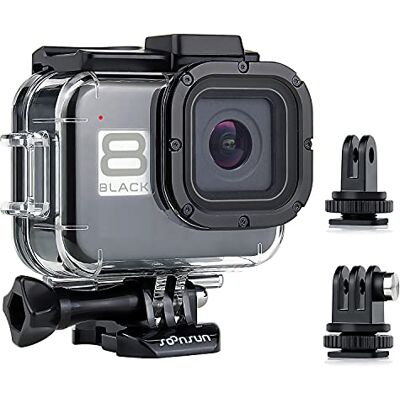 SOONSUN Boîtier étanche 60 m pour GoPro Hero 8 Noir Boîtier sous-marin, supports de griffe intégrés, connexion de lumière vidéo et microphone, plongée sous-marine - Publicité SOONSUN Boîtier étanche 60 m pour GoPro Hero 8 Noir Boîtier sous-marin, supports de griffe intégrés, connexion de lumière vidéo et microphone, plongée sous-marine - Publicité