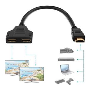 Yosoo Health Gear Câble séparateur HDMI, HDMI 1080P mâle vers Double HDMI Femelle 1 à 2 Voies câble Adaptateur séparateur Accessoires informatiques pour TV HD - Publicité