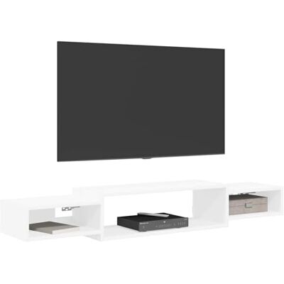 vidaXL Meuble TV Mural Montage Mural Blanc 140 x 28 x 21 cm, Centre de Divertissement Moderne, Meuble Suspendu, étagère Murale, Rangement stylé pour Chambre - Publicité vidaXL Meuble TV Mural Montage Mural Blanc 140 x 28 x 21 cm, Centre de Divertissement Moderne, Meuble Suspendu, étagère Murale, Rangement stylé pour Chambre - Publicité
