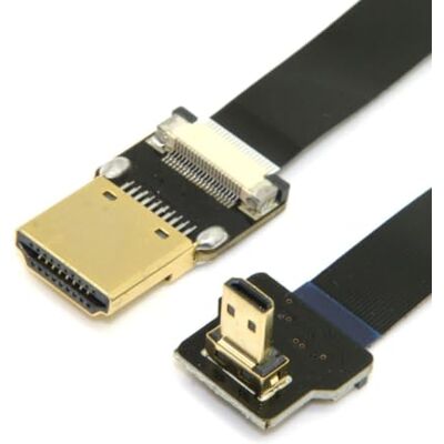 chenyang CYFPV Micro HDMI vers HDMI mâle Extension FPC câble plat 1080P 90 degrés vers le bas coudé 0.5M - Publicité chenyang CYFPV Micro HDMI vers HDMI mâle Extension FPC câble plat 1080P 90 degrés vers le bas coudé 0.5M - Publicité