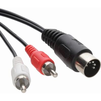 kenable Câble Audio DIN 5 Broches Mâle vers 2 RCA Phono Mâle Stéréo Gauche/Droite 2m Noir - Publicité kenable Câble Audio DIN 5 Broches Mâle vers 2 RCA Phono Mâle Stéréo Gauche/Droite 2m Noir - Publicité