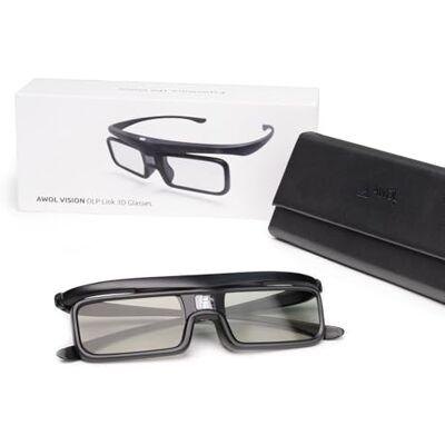 AWOL VISION Lunettes 3D DLP Link 3D, Lunettes Rechargeables à obturateur Actif compatibles LTV-2500, LTV-3000, Vanish TV et Autres Videoprojecteur DLP-Link 3D (DG-001) - Publicité AWOL VISION Lunettes 3D DLP Link 3D, Lunettes Rechargeables à obturateur Actif compatibles LTV-2500, LTV-3000, Vanish TV et Autres Videoprojecteur DLP-Link 3D (DG-001) - Publicité