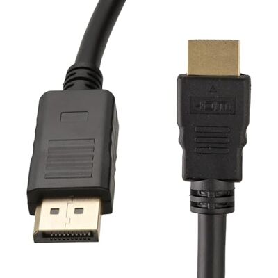 kenable Câble DisplayPort vers HDMI 1m Mâle vers Mâle pour Moniteur PC Écran TV 1080p Noir - Publicité kenable Câble DisplayPort vers HDMI 1m Mâle vers Mâle pour Moniteur PC Écran TV 1080p Noir - Publicité