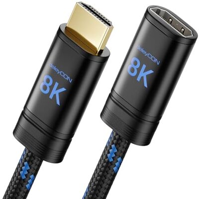deleyCON 2m 8K HDMI 2.1 Rallonge pour TV, Moniteur, PS4, PS5, Xbox, Barre son Dolby Atmos EARC HDR10+ 48Gbps Prolongateur Coupleur Adaptateur 8K@60Hz, 4K@120Hz/144Hz, 2K@240Hz - Publicité deleyCON 2m 8K HDMI 2.1 Rallonge pour TV, Moniteur, PS4, PS5, Xbox, Barre son Dolby Atmos EARC HDR10+ 48Gbps Prolongateur Coupleur Adaptateur 8K@60Hz, 4K@120Hz/144Hz, 2K@240Hz - Publicité