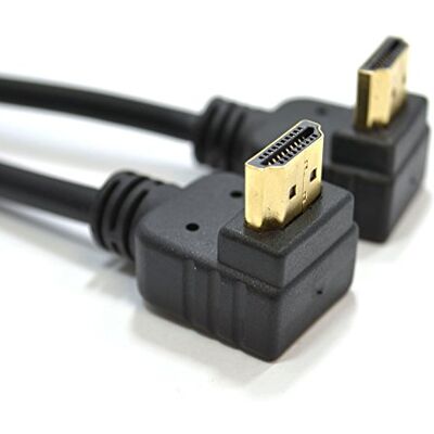 kenable Câble HDMI 1.4 Haute Vitesse 3D Coudé 90° Double Angle Droit Mâle vers Mâle 5m Noir - Publicité kenable Câble HDMI 1.4 Haute Vitesse 3D Coudé 90° Double Angle Droit Mâle vers Mâle 5m Noir - Publicité