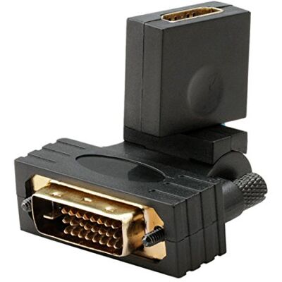 chenyang DVI vers HDMI DVI mâle vers HDMI femelle adaptateur pivotant à 360 degrés avec support à vis - Publicité chenyang DVI vers HDMI DVI mâle vers HDMI femelle adaptateur pivotant à 360 degrés avec support à vis - Publicité
