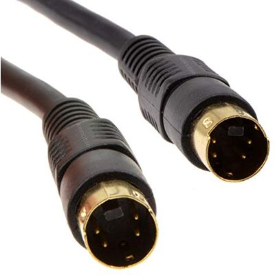 kenable Câble Vidéo SVHS S-Video Mâle vers Mâle 4 Broches Mini DIN Contacts Dorés Noir 2m - Publicité kenable Câble Vidéo SVHS S-Video Mâle vers Mâle 4 Broches Mini DIN Contacts Dorés Noir 2m - Publicité