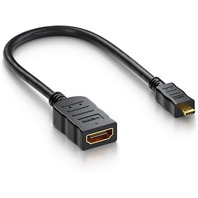 deleyCON 10cm Micro HDMI Adaptateur Câble Portsaver Micro-HDMI Fiche vers HDMI Prise Transmission Audio Vidéo 4K UHD 2160p FULL HD 1080p - Publicité deleyCON 10cm Micro HDMI Adaptateur Câble Portsaver Micro-HDMI Fiche vers HDMI Prise Transmission Audio Vidéo 4K UHD 2160p FULL HD 1080p - Publicité
