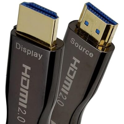 kenable Câble HDMI Optique Actif AOC 100m 4K 60Hz 18Gbps HDR 2160p avec Alimentation Intégrée Sans Adaptateur Noir - Publicité kenable Câble HDMI Optique Actif AOC 100m 4K 60Hz 18Gbps HDR 2160p avec Alimentation Intégrée Sans Adaptateur Noir - Publicité