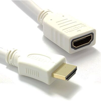 kenable Rallonge HDMI 1.4 Haute Vitesse 3D Mâle vers Femelle Blanc 0,25m Câble d'Extension Compatible TV HD 4K avec Contacts Plaqués Or 25cm - Publicité kenable Rallonge HDMI 1.4 Haute Vitesse 3D Mâle vers Femelle Blanc 0,25m Câble d'Extension Compatible TV HD 4K avec Contacts Plaqués Or 25cm - Publicité