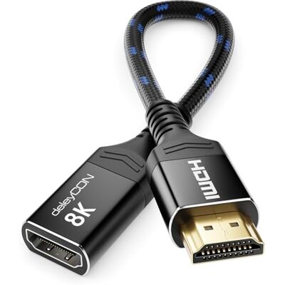 deleyCON 0,15m 8K HDMI 2.1 Rallonge pour TV Stick Rallonge Courte pour TV, Moniteur, PS4, PS5, Xbox, Barre son Dolby Atmos EARC HDR10+ 48Gbps 8K@60Hz, 4K@120Hz/144Hz, 2K@240Hz - Publicité deleyCON 0,15m 8K HDMI 2.1 Rallonge pour TV Stick Rallonge Courte pour TV, Moniteur, PS4, PS5, Xbox, Barre son Dolby Atmos EARC HDR10+ 48Gbps 8K@60Hz, 4K@120Hz/144Hz, 2K@240Hz - Publicité