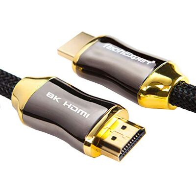 TechExpert Câble hdmi 2.1 8K 4K 120Hz Professionnel Ultra HD 2160p 2m 3D HDR 48GB/Sec eArc - Publicité TechExpert Câble hdmi 2.1 8K 4K 120Hz Professionnel Ultra HD 2160p 2m 3D HDR 48GB/Sec eArc - Publicité