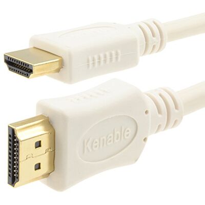 kenable Câble HDMI Haute Vitesse 1080p Connecteurs Plaqués Or Blindé Blanc 0,25m - Publicité kenable Câble HDMI Haute Vitesse 1080p Connecteurs Plaqués Or Blindé Blanc 0,25m - Publicité