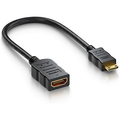 deleyCON 10cm Mini HDMI Adaptateur Câble Portsaver Mini-HDMI Fiche vers HDMI Prise Transmission Audio Vidéo 4K UHD 2160p FULL HD 1080p - Publicité deleyCON 10cm Mini HDMI Adaptateur Câble Portsaver Mini-HDMI Fiche vers HDMI Prise Transmission Audio Vidéo 4K UHD 2160p FULL HD 1080p - Publicité