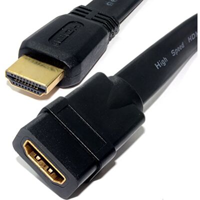 kenable Rallonge HDMI Haute Vitesse Plate Mâle vers Femelle 2m Noir Câble d'Extension Plat pour TV 4K HD Console PS5 Xbox Ordinateur - Publicité kenable Rallonge HDMI Haute Vitesse Plate Mâle vers Femelle 2m Noir Câble d'Extension Plat pour TV 4K HD Console PS5 Xbox Ordinateur - Publicité