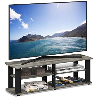 Furinno 11191 - Centre de divertissement Nelly - Chêne Français Gris/Noir - Unité TV - Publicité Furinno 11191 - Centre de divertissement Nelly - Chêne Français Gris/Noir - Unité TV - Publicité