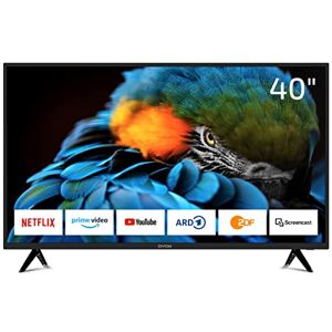 Dyon Smart 40 XT Téléviseur 100 cm (40 Pouces) (Smart TV Full-HD, Triple Tuner HD (DVB-C/-S2/-T2), Prime Video, Netflix, Youtube & HbbTV, WLAN, Mode hôtel), Noir - Publicité