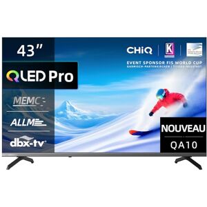 CHIQ Téléviseur 43QA10 Intelligent 43 Pouces (108 cm) 4K Ultra HD QLED HDR10, VRR & ALLM Design Ultra-Mince sans Cadre Métallique Dolby Audio Triple Tuner (DVB-C/T/T2/S/S2) Wi-FI - Publicité CHIQ Téléviseur 43QA10 Intelligent 43 Pouces (108 cm) 4K Ultra HD QLED HDR10, VRR & ALLM Design Ultra-Mince sans Cadre Métallique Dolby Audio Triple Tuner (DVB-C/T/T2/S/S2) Wi-FI - Publicité