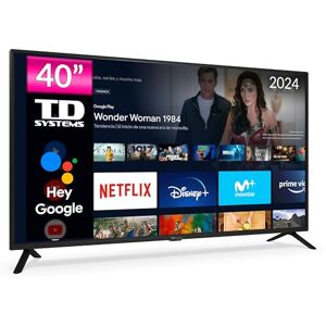 TD Systems Smart TV 40 Pouces Full HD, Hey Google Chromecast Official Assistant, contrôle Vocal, Android 11. Téléviseur Triple Tuner DVB-T2/C/S2 PRIME40C15GLE - Publicité