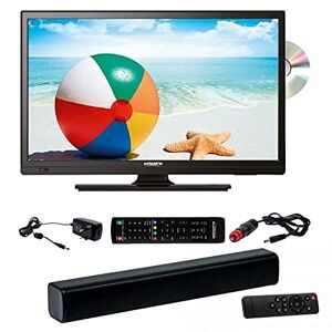 ANTARION Pack TV LED 19" 48cm Téléviseur HD Tuner 4K DVD + Barre de Son Compact 30W - Publicité